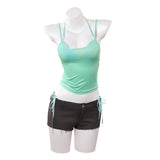 Cosplay Costume Mizi Alien Stage(2026) TV Cosplay Top Vert/Blanc+Short Femme