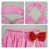 Cosplay Costume Aerith Gainsborough Final Fantasy Jeu Cosplay Maillot de Bain Rose Femme