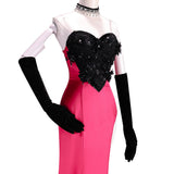 Cosplay Costume Angel Dust Hazbin Hotel TV Cosplay Robe Rouge et Noire Femme