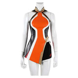 Cosplay Costume Anran Ye Overwatch Jeu Cosplay Tenue Noire et Orange Femme
