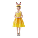 Cosplay Costume Belle La Belle et la Bête Film Cosplay Robe Jaune Enfant