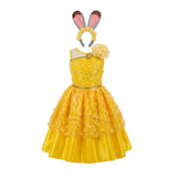 Cosplay Costume Belle La Belle et la Bête Film Cosplay Robe Jaune Enfant