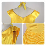 Cosplay Costume Belle La Belle et La Bête Film Cosplay Robe Jaune Femme