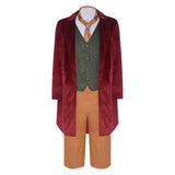 Cosplay Costume Bilbo Baggins The Lord of the Rings(2026) Film Cosplay Tenue Rouge et Marron Homme