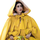 Cosplay Costume Blanche Neige Film Cosplay Cape Jaune Femme