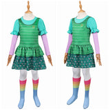 Cosplay Costume Bonnie Film Cosplay Robe Verte Enfant avec Chaussettes