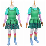 Cosplay Costume Bonnie Film Cosplay Robe Verte Enfant avec Chaussettes