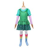 Cosplay Costume Bonnie Film Cosplay Robe Verte Enfant avec Chaussettes
