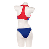 Cosplay Costume C.J. Parker Baywatch TV Cosplay Maillot de Bain Bikini Rouge et Bleu Femme
