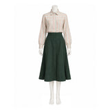 Cosplay Costume Carrie(2026) TV Cosplay Chemise Rayée+Jupe Longue Verte Femme