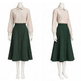 Cosplay Costume Carrie(2026) TV Cosplay Chemise Rayée+Jupe Longue Verte Femme