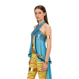 Cosplay Costume Cleo De Nile Monster High TV Cosplay Tenue Bleue et Jaune Femme