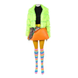 Cosplay Costume Corvette I Love Boosters(2026) Film Cosplay Tenue Verte et Orange Femme