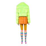 Cosplay Costume Corvette I Love Boosters(2026) Film Cosplay Tenue Verte et Orange Femme