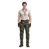 Cosplay Costume Dr. Smolder Bravestone Jumanji: Open World(2026) Film Cosplay Tenue Beige et Verte Homme