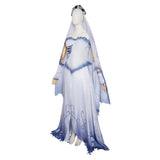 Cosplay Costume Emily Corpse Bride(2005) Film Cosplay Robe de Mariée Blanche et Bleue Femme