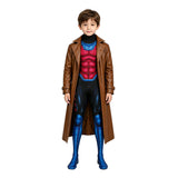 Cosplay Costume Enfant Gambit X-Men '97 Saison 2(2026) TV Cosplay Combinaison Bleue et Rouge