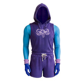 Cosplay Costume Enfant Skeleton King Les Maîtres de l'Univers(2026) Film Cosplay Tenue de Sport Violette 