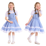 Cosplay Costume Fille Dorothy Gale Le Magicien d'Oz(1939) Film Cosplay Robe Bleue Enfant