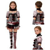 Cosplay Costume Fille Terrifier 4(2026) Film Cosplay Tenue Noire Taché de Sang Enfant