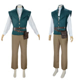 Cosplay Costume Flynn Rider Raiponce Film Cosplay Tenue Verte et Marron Homme