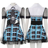Cosplay Costume Frankie Stein Monster High TV Cosplay Robe Bleue Femme