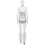 Cosplay Costume Groupe de Filles Tenue de Scène Argentée Femme
