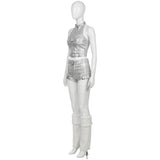 Cosplay Costume Groupe de Filles Tenue de Scène Argentée Femme