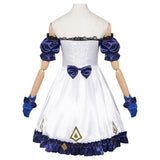 Cosplay Costume Gwen Arcane: League of Legends Jeu Cosplay Robe Bleue Femme