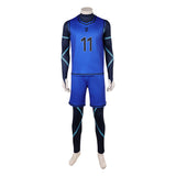 Cosplay Costume Isagi Yoichi Blue Lock Live Action(2026) Team Z Maillot de Football Bleu Homme