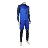 Cosplay Costume Isagi Yoichi Blue Lock Live Action(2026) Team Z Maillot de Football Bleu Homme