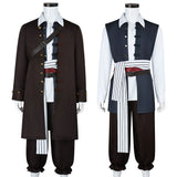 Cosplay Costume Jack Pirates of the Caribbean Film Cosplay Tenue Marron Homme