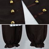 Cosplay Costume Jack Pirates of the Caribbean Film Cosplay Tenue Marron Homme