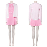 Cosplay Costume Jenny The Rocky Horror Picture Show Film Cosplay Robe Rose+Veste Blanche Femme