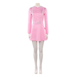 Cosplay Costume Jenny The Rocky Horror Picture Show Film Cosplay Robe Rose+Veste Blanche Femme