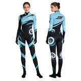 Cosplay Costume Jett Valorant Jeu Cosplay Combinaison Bleue et Noire Femme