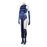 Cosplay Costume Kitana Mortal Kombat Film Cosplay Tenue Bleue Femme