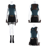 Cosplay Costume Lara Croft Tomb Raider Live Action(2026) TV Cosplay Tenue Noire et Bleue Femme