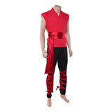 Cosplay Costume Liu Kang Mortal Kombat 2(2026) Film Cosplay Haut Rouge Pantalon Noir Homme