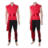 Cosplay Costume Liu Kang Mortal Kombat 2(2026) Film Cosplay Haut Rouge Pantalon Noir Homme