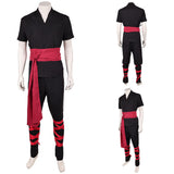 Cosplay Costume Liu Kang Mortal Kombat 2(2026) Film Cosplay Tenue Noire et Rouge Homme