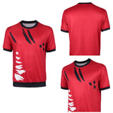 Cosplay Costume Luffy One Piece Live Action 2(2026) TV Cosplay T-shirt Rouge et Noire Homme