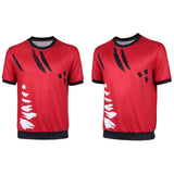 Cosplay Costume Luffy One Piece Live Action 2(2026) TV Cosplay T-shirt Rouge et Noire Homme