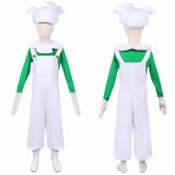 Cosplay Costume Luigi The Super Mario Galaxy Movie(2026) Film Cosplay Tenue Verte et Blanche Enfant