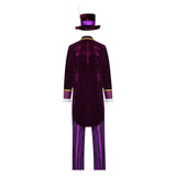 Cosplay Costume Mad Hatter Alice au Pays des Merveilles Film Cosplay Tenue Violette Homme