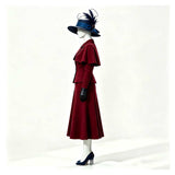 Cosplay Costume Mary Poppins(1964) Film Cosplay Tenue Rouge Femme