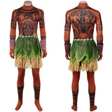 Cosplay Costume Maui Vaiana La Légende du Bout du Monde(2026) Film Cosplay Combinaison Imprimée Tatouage+Tablier Homme