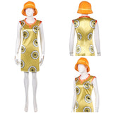 Cosplay Costume Miss Valentine One Piece Live Action 2(2026) TV Cosplay Robe Jaune avec Chapeau Orange Femme