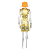 Cosplay Costume Miss Valentine One Piece Live Action 2(2026) TV Cosplay Robe Jaune avec Chapeau Orange Femme