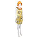 Cosplay Costume Miss Valentine One Piece Live Action 2(2026) TV Cosplay Robe Jaune avec Chapeau Orange Femme